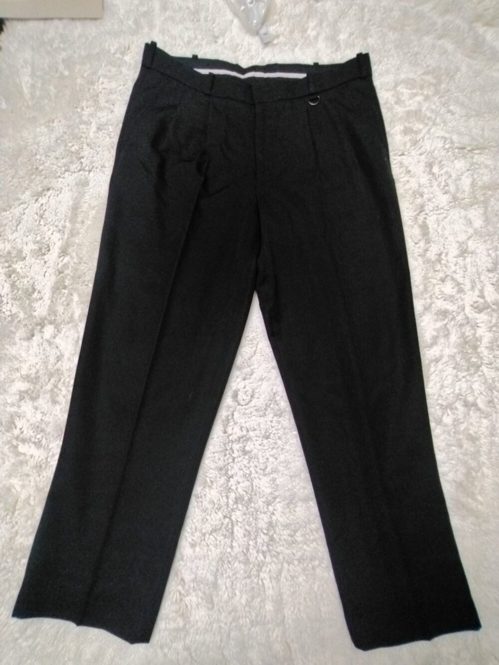 Vintage Simon Chang Pleated Dress Pants Mens 38 Black Wool Blend Trousers Canada